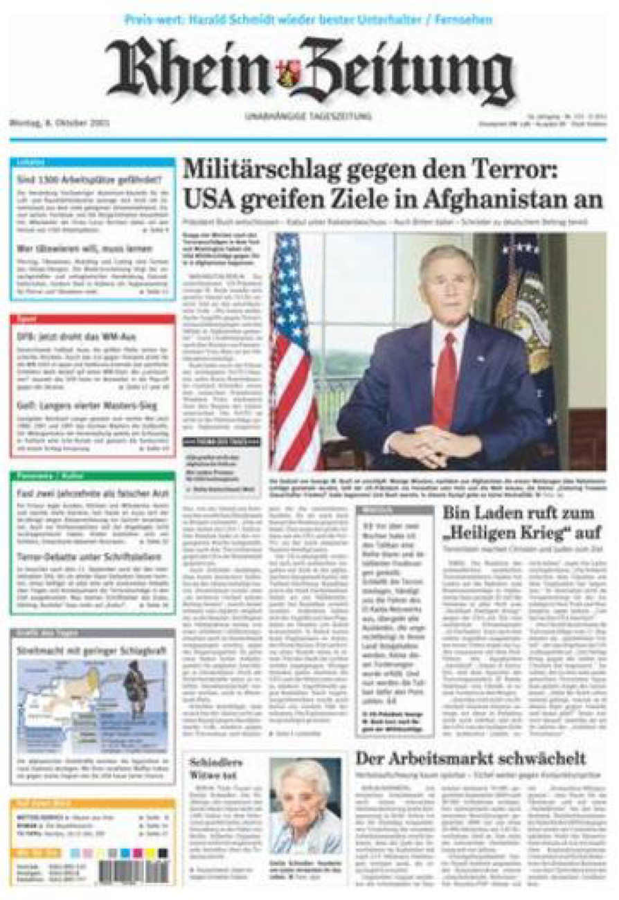 Rhein-Zeitung Koblenz & Region vom Montag, 08.10.2001