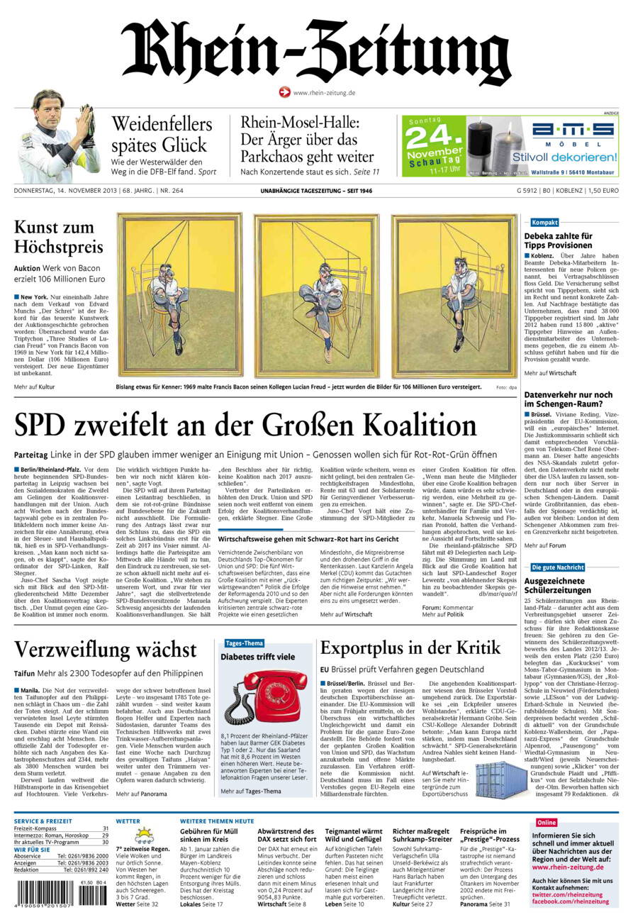 Rhein-Zeitung Koblenz & Region vom Donnerstag, 14.11.2013