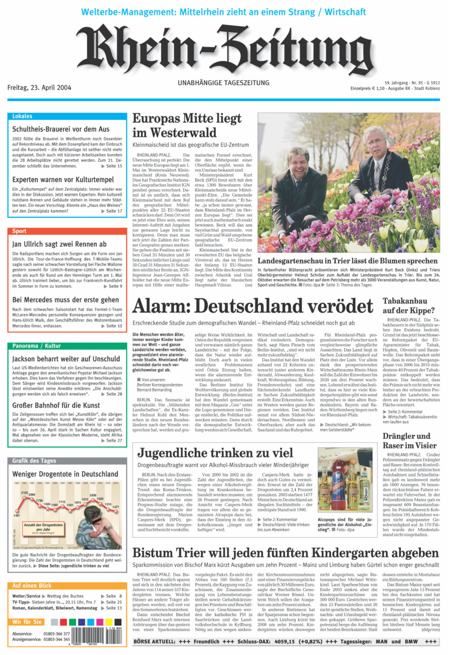 Rhein-Zeitung Koblenz & Region vom Freitag, 23.04.2004