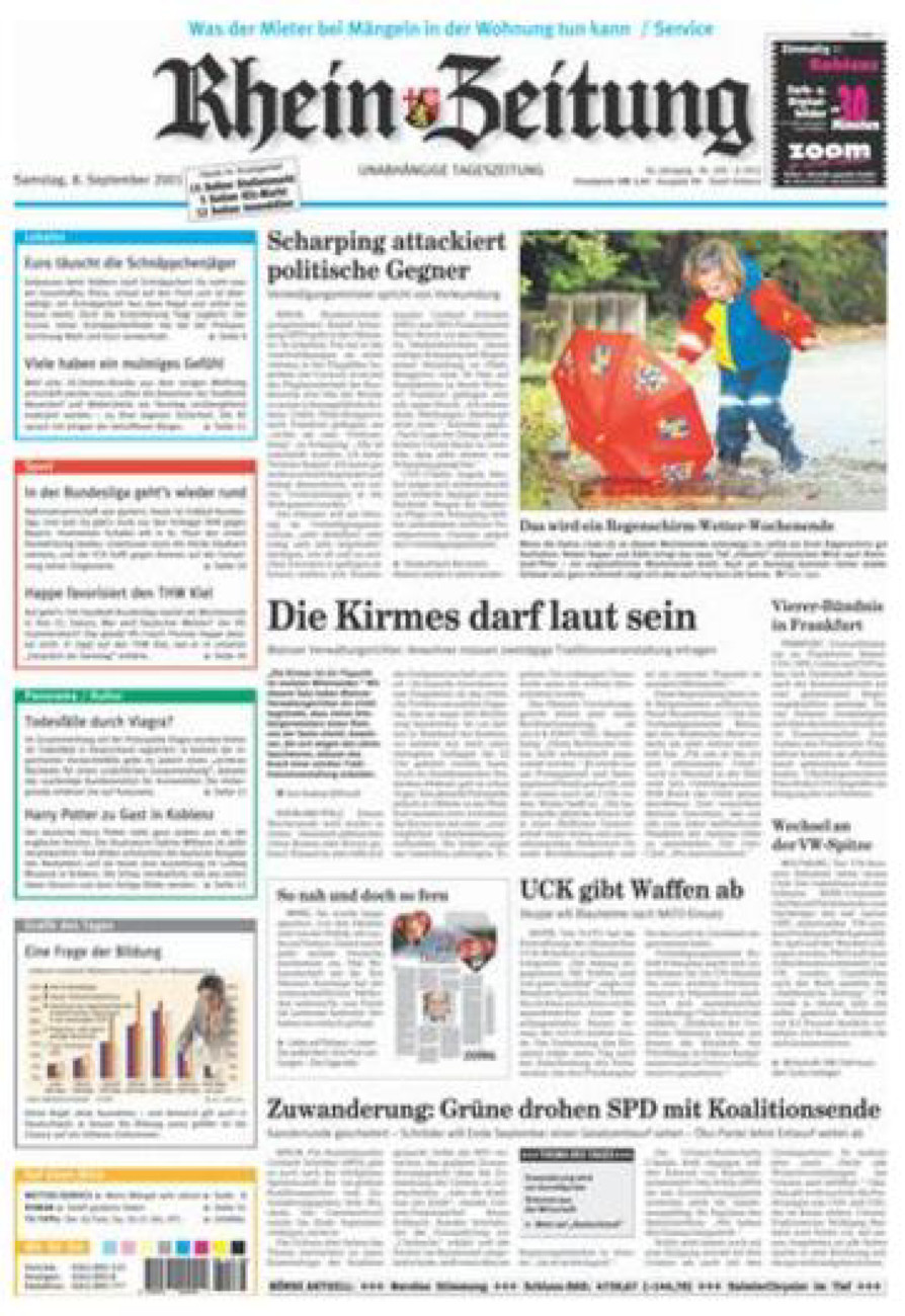 Rhein-Zeitung Koblenz & Region vom Samstag, 08.09.2001