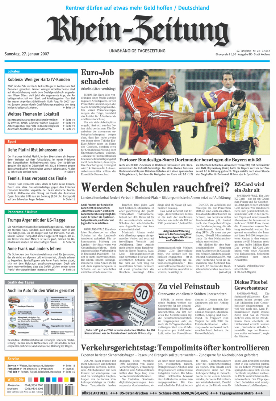 Rhein-Zeitung Koblenz & Region vom Samstag, 27.01.2007