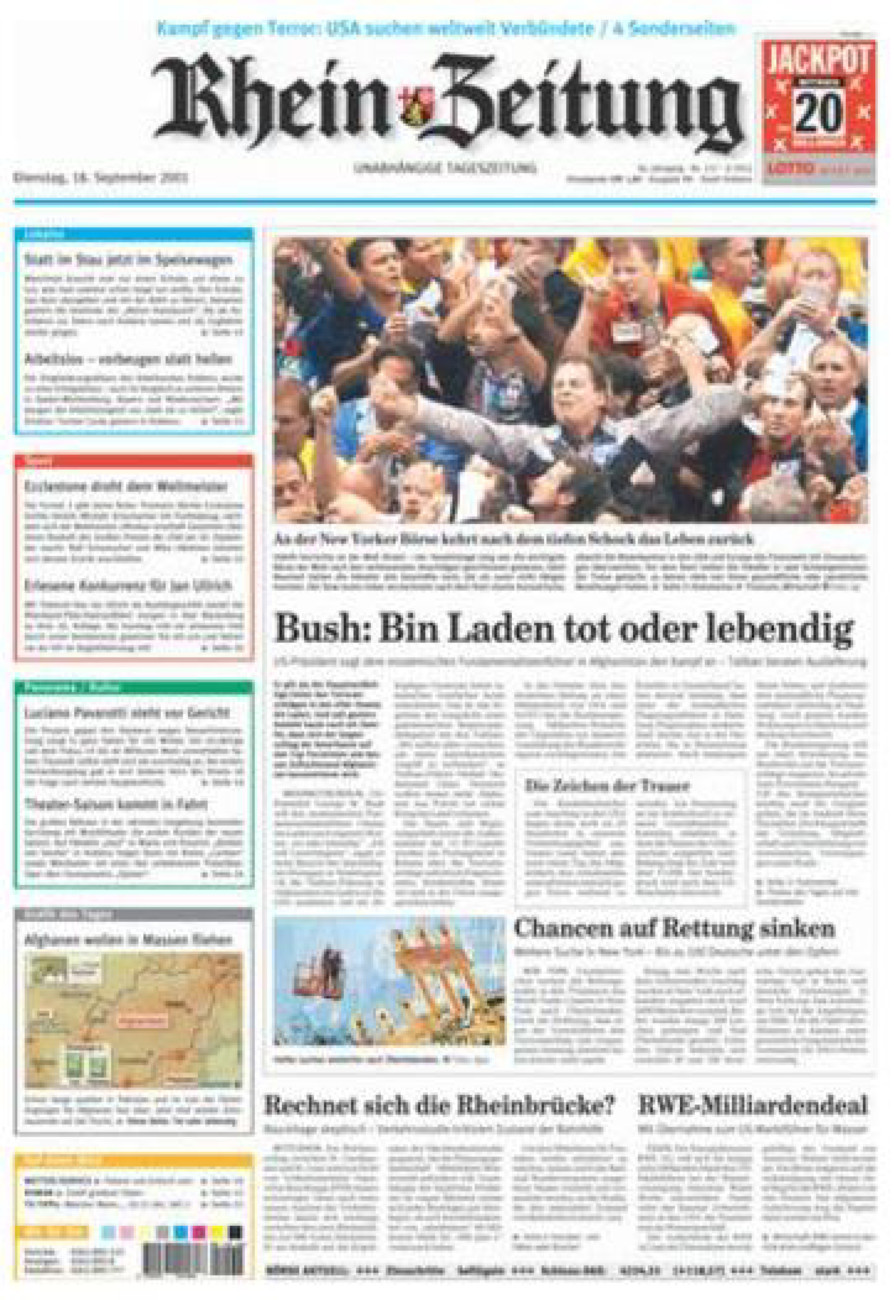 Rhein-Zeitung Koblenz & Region vom Dienstag, 18.09.2001