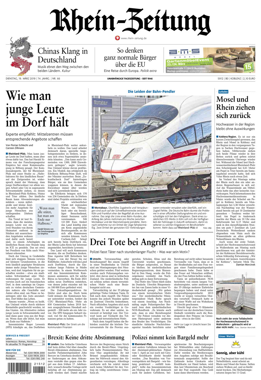 Rhein-Zeitung Koblenz & Region vom Dienstag, 19.03.2019
