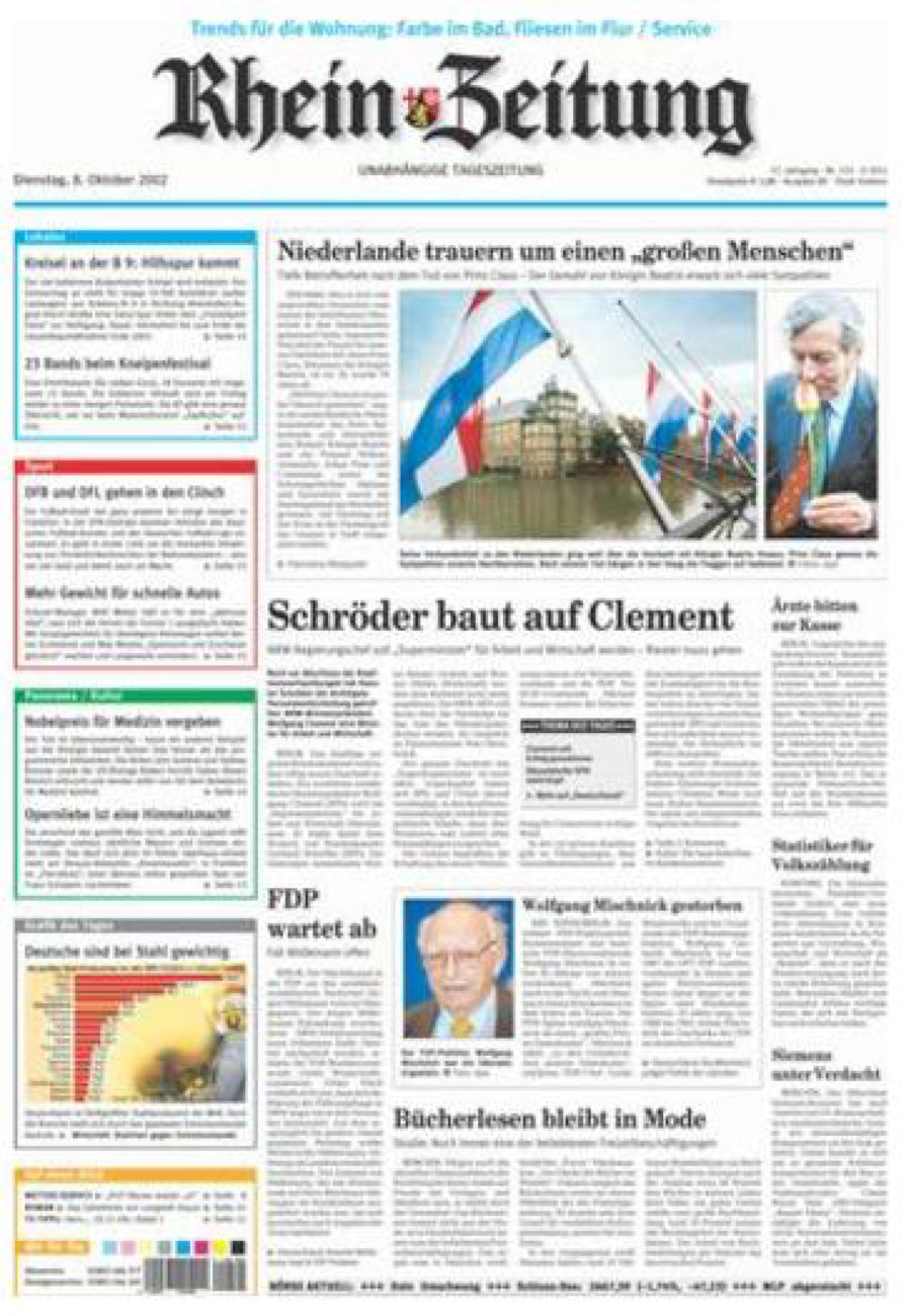 Rhein-Zeitung Koblenz & Region vom Dienstag, 08.10.2002