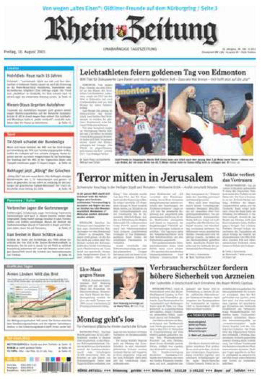 Rhein-Zeitung Koblenz & Region vom Freitag, 10.08.2001