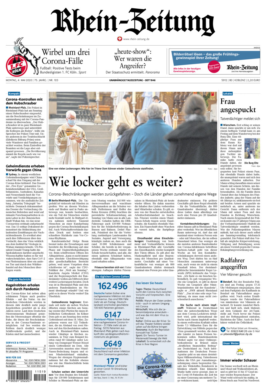Rhein-Zeitung Koblenz & Region vom Montag, 04.05.2020