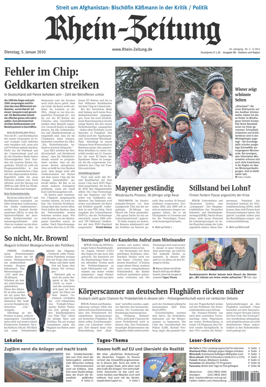 Rhein-Zeitung Koblenz & Region vom Dienstag, 05.01.2010
