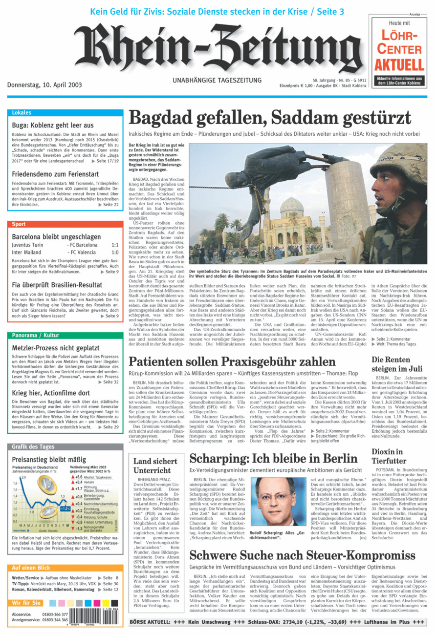 Rhein-Zeitung Koblenz & Region vom Donnerstag, 10.04.2003