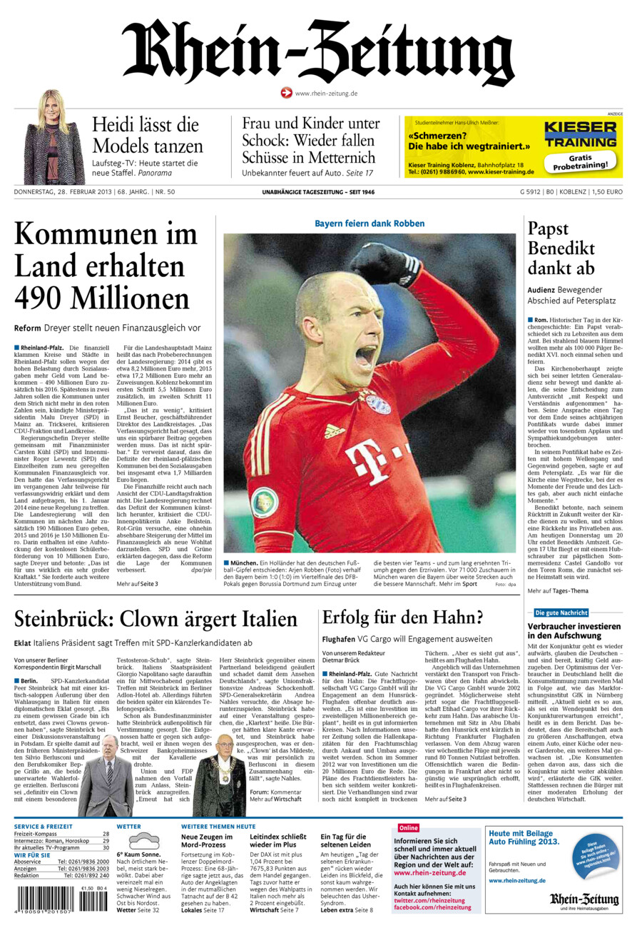 Rhein-Zeitung Koblenz & Region vom Donnerstag, 28.02.2013