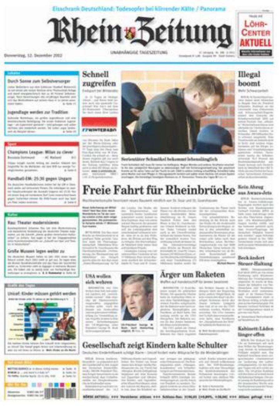 Rhein-Zeitung Koblenz & Region vom Donnerstag, 12.12.2002