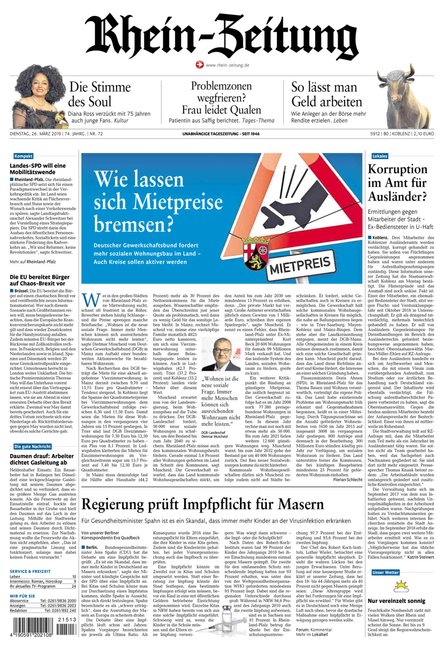 Rhein-Zeitung Koblenz & Region vom Dienstag, 26.03.2019