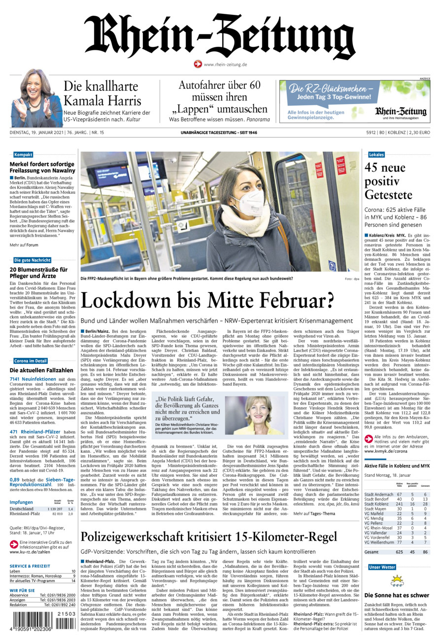 Rhein-Zeitung Koblenz & Region vom Dienstag, 19.01.2021