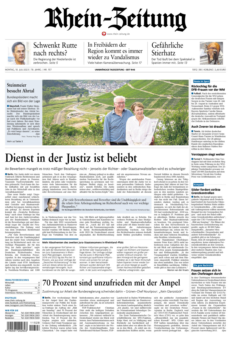 Rhein-Zeitung Koblenz & Region vom Montag, 10.07.2023