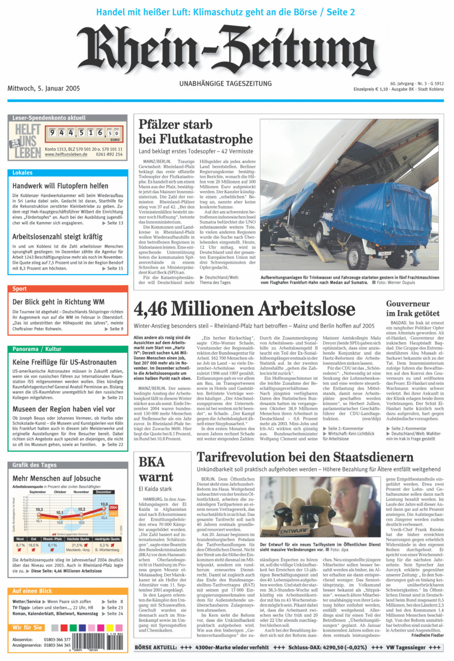 Rhein-Zeitung Koblenz & Region vom Mittwoch, 05.01.2005