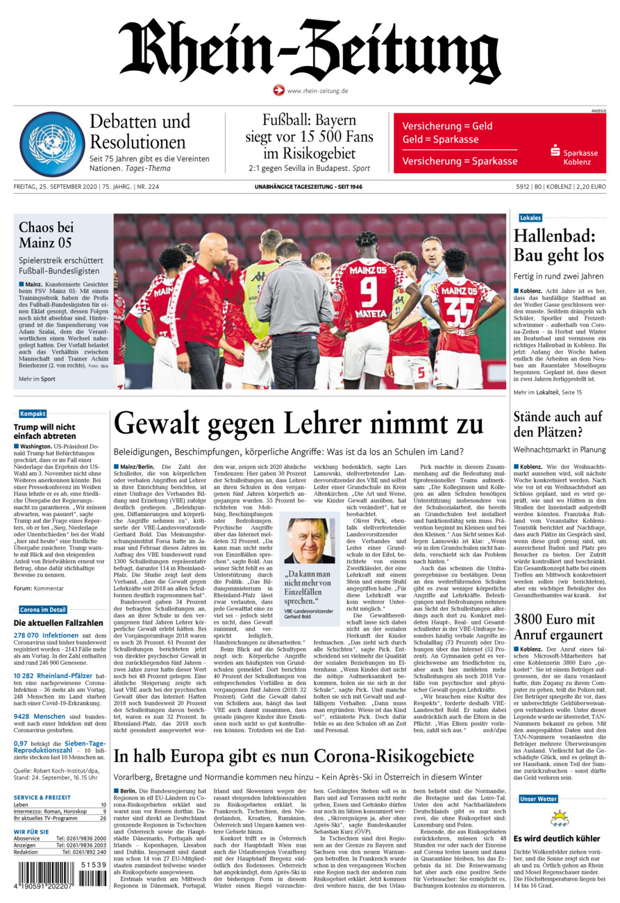 Rhein-Zeitung Koblenz & Region vom Freitag, 25.09.2020