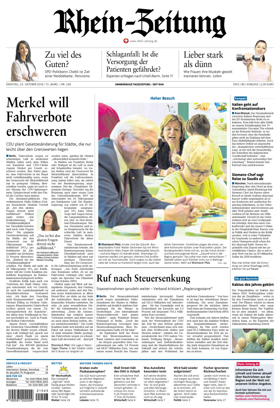 Rhein-Zeitung Koblenz & Region vom Dienstag, 23.10.2018