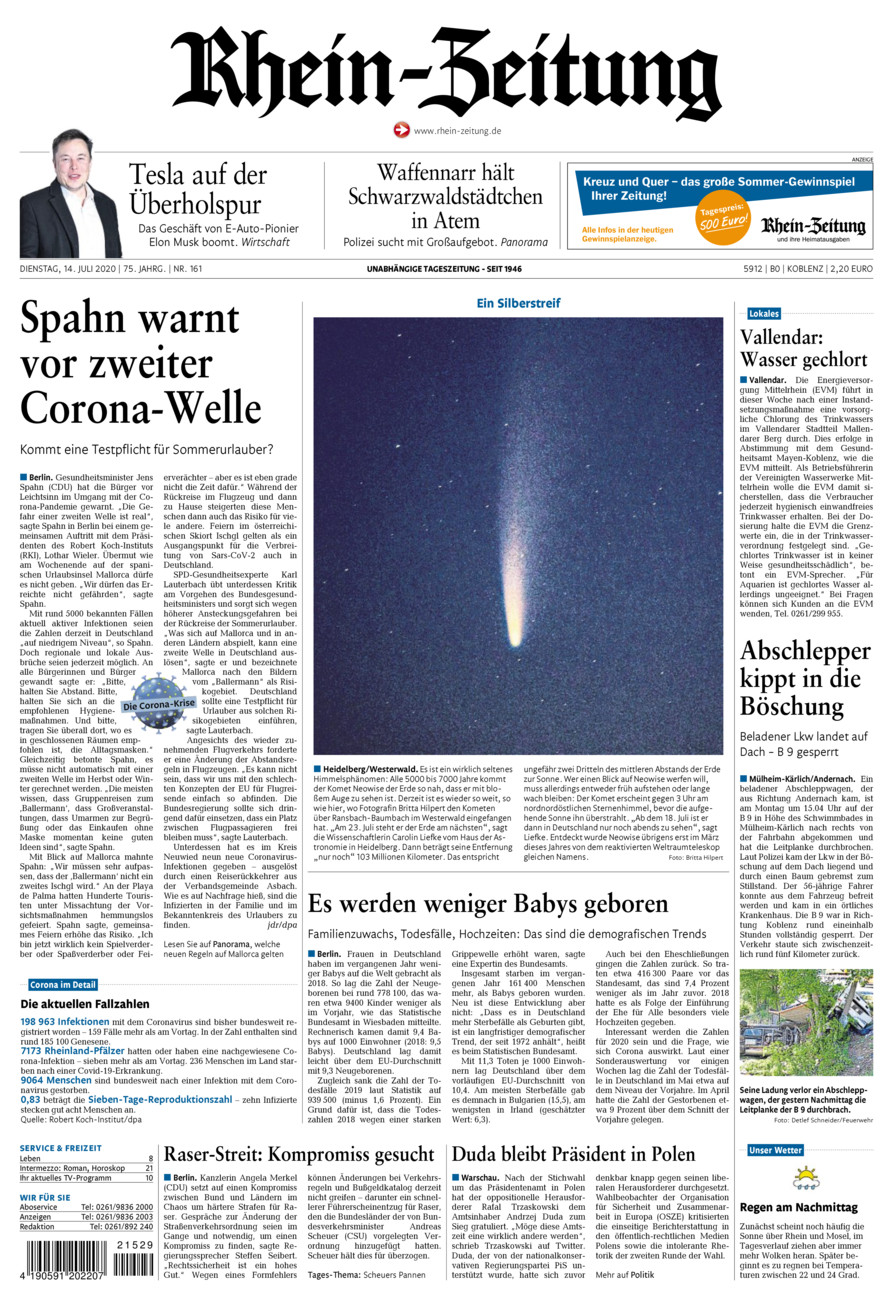 Rhein-Zeitung Koblenz & Region vom Dienstag, 14.07.2020