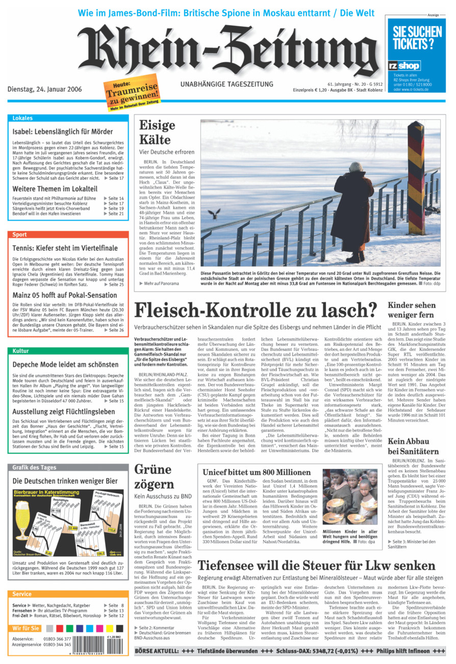 Rhein-Zeitung Koblenz & Region vom Dienstag, 24.01.2006