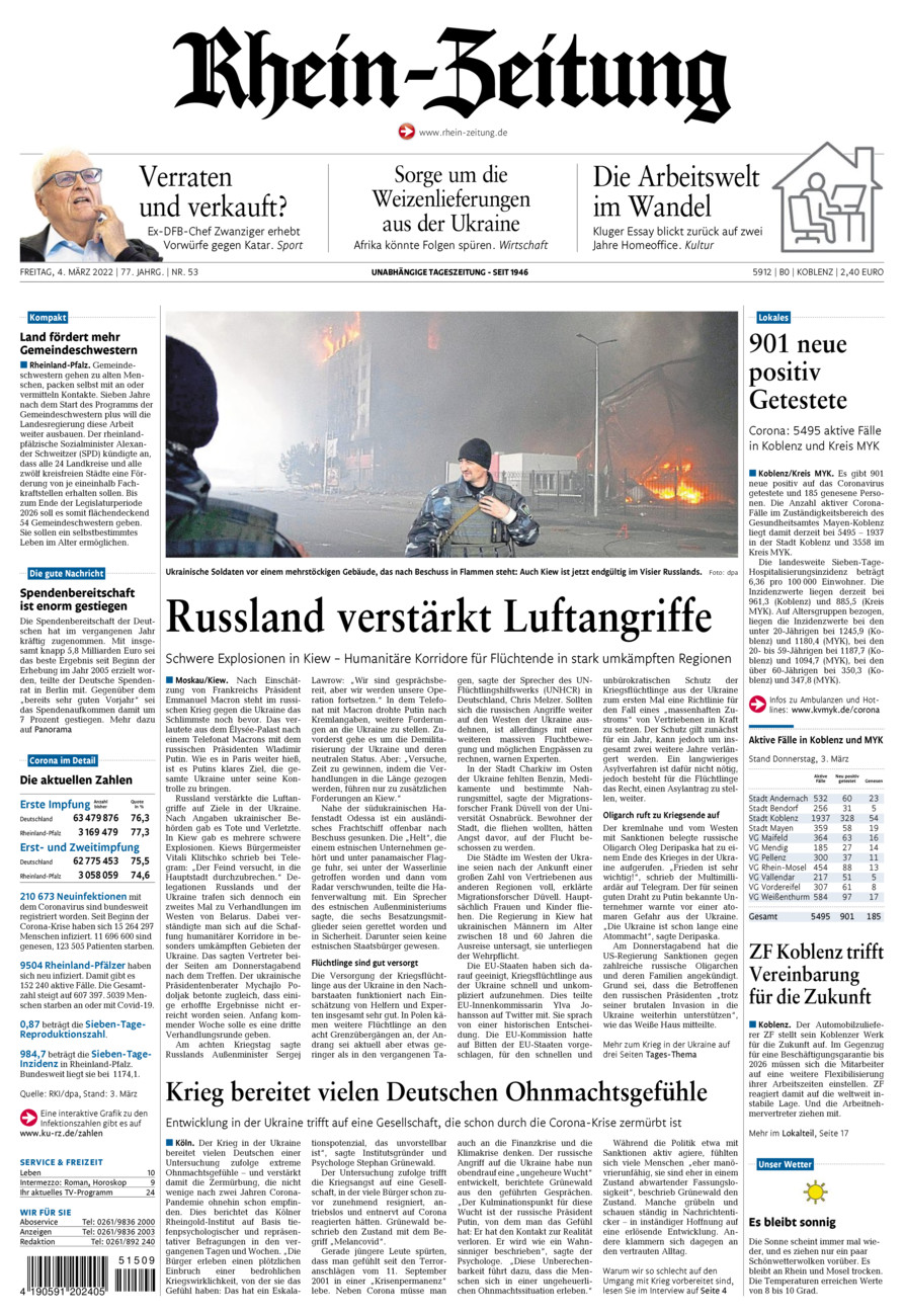 Rhein-Zeitung Koblenz & Region vom Freitag, 04.03.2022