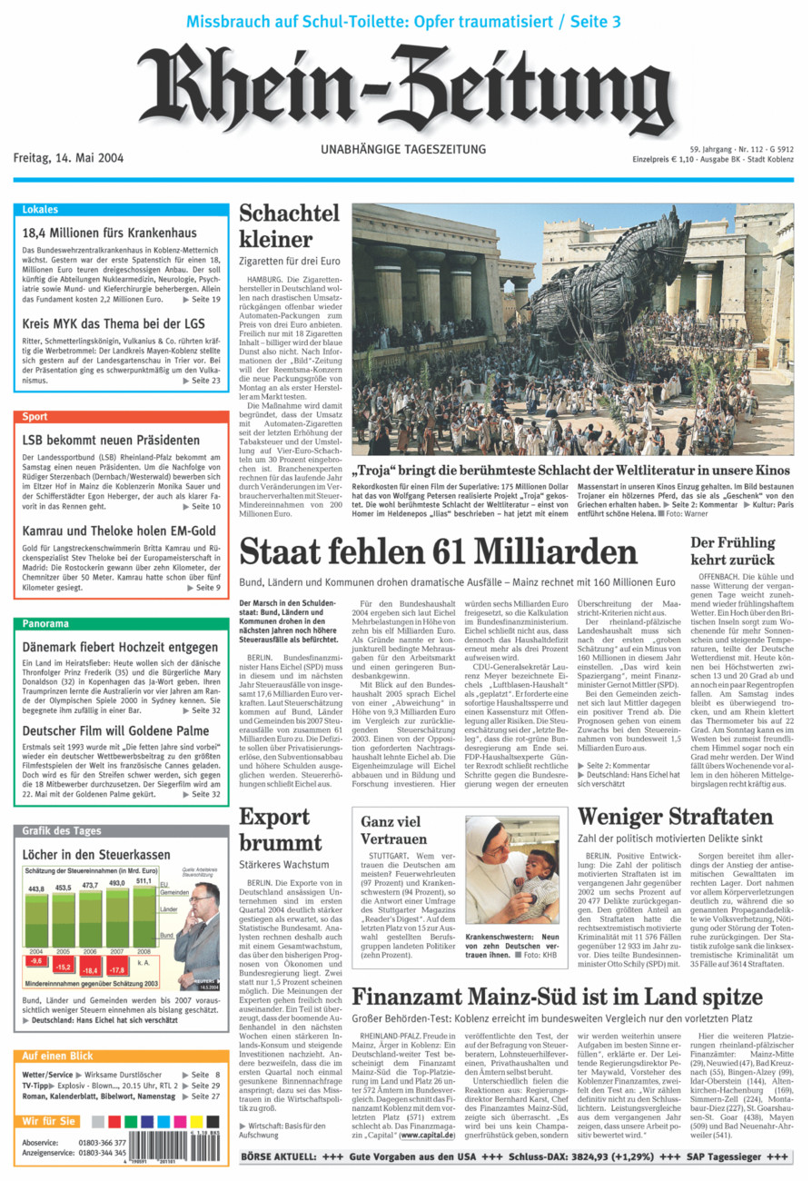 Rhein-Zeitung Koblenz & Region vom Freitag, 14.05.2004