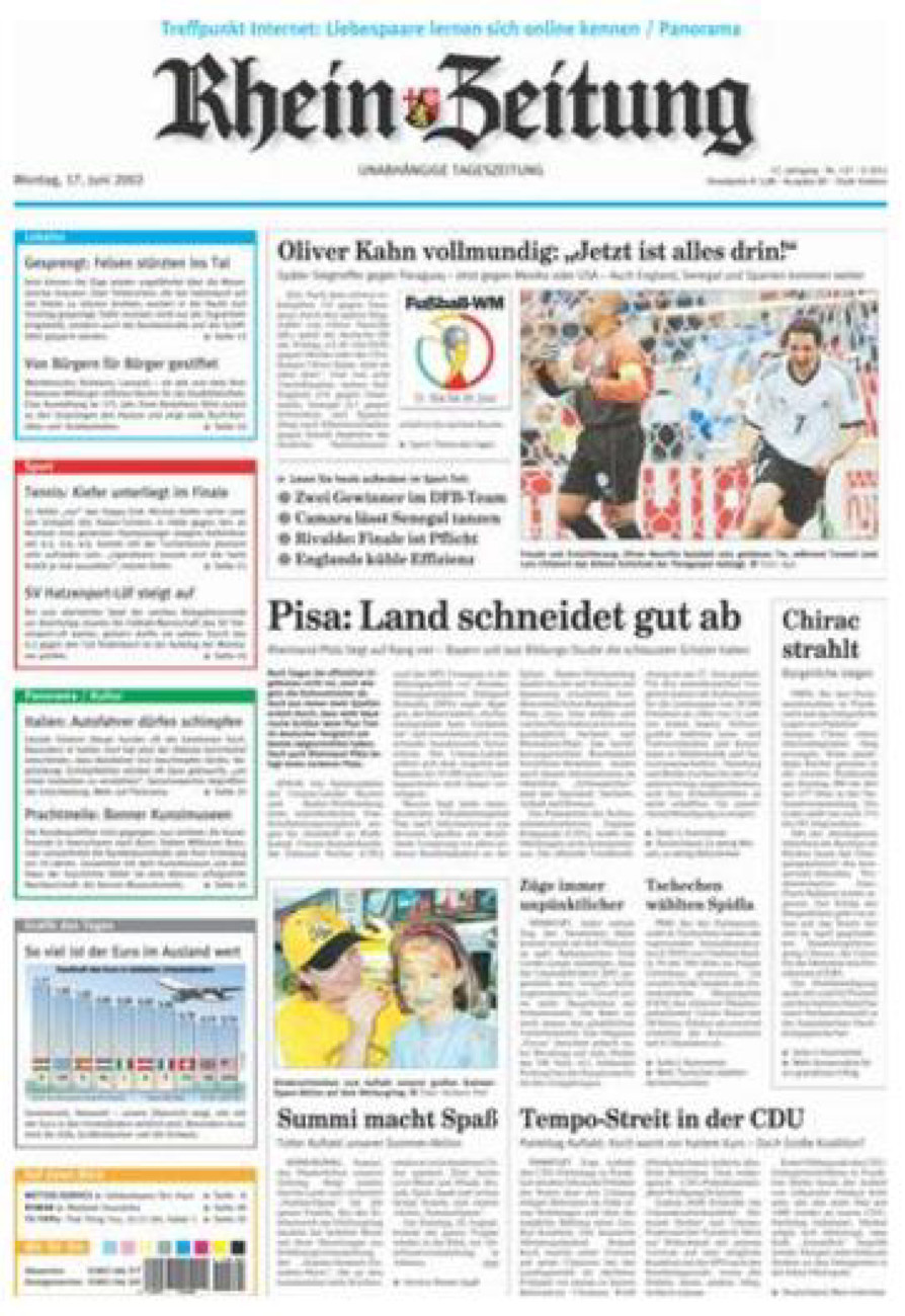 Rhein-Zeitung Koblenz & Region vom Montag, 17.06.2002