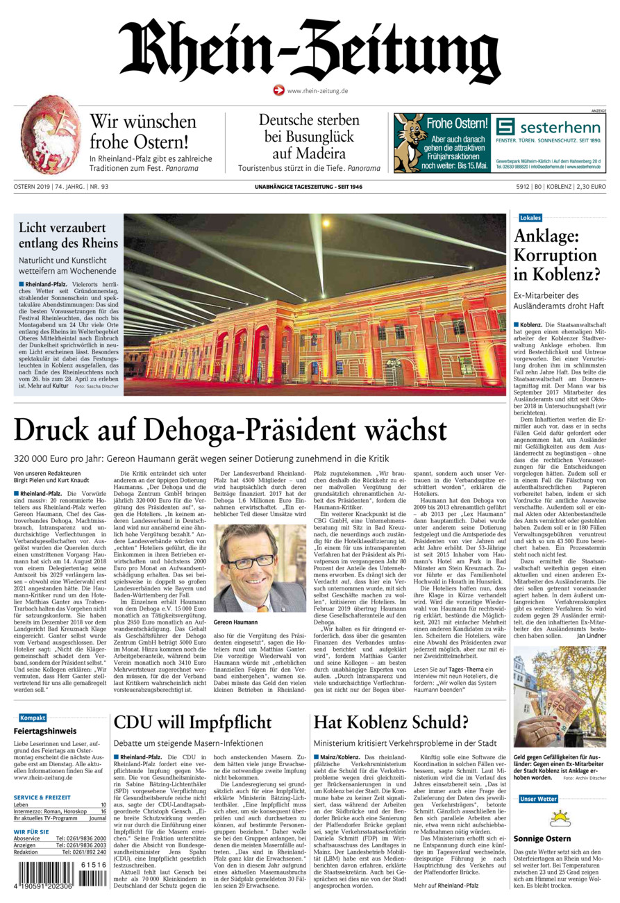 Rhein-Zeitung Koblenz & Region vom Samstag, 20.04.2019