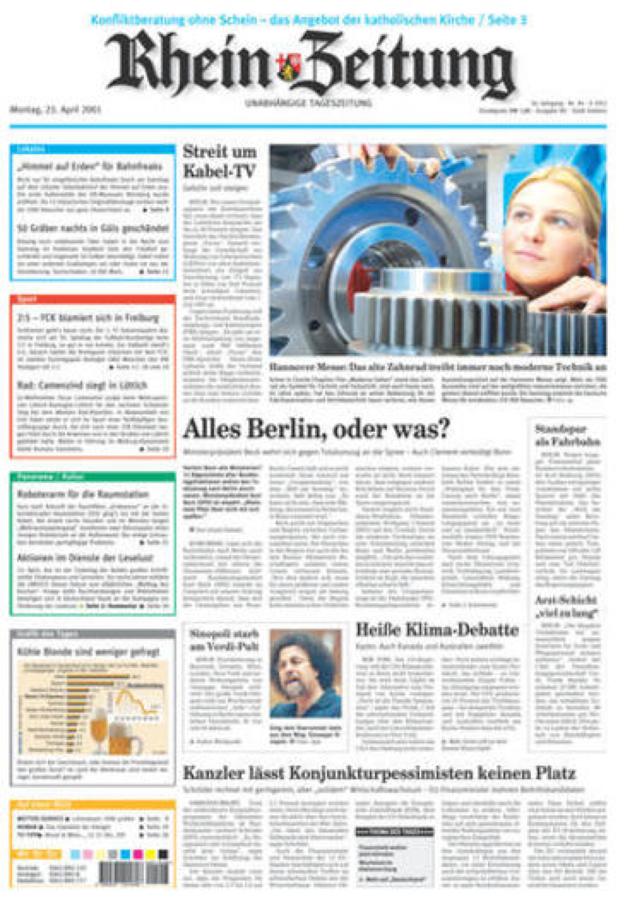 Rhein-Zeitung Koblenz & Region vom Montag, 23.04.2001