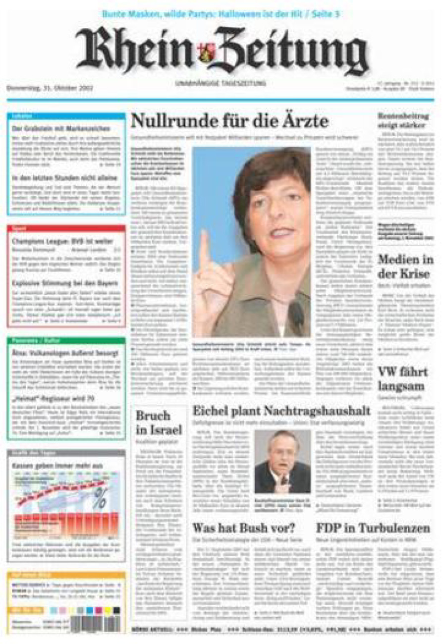 Rhein-Zeitung Koblenz & Region vom Donnerstag, 31.10.2002