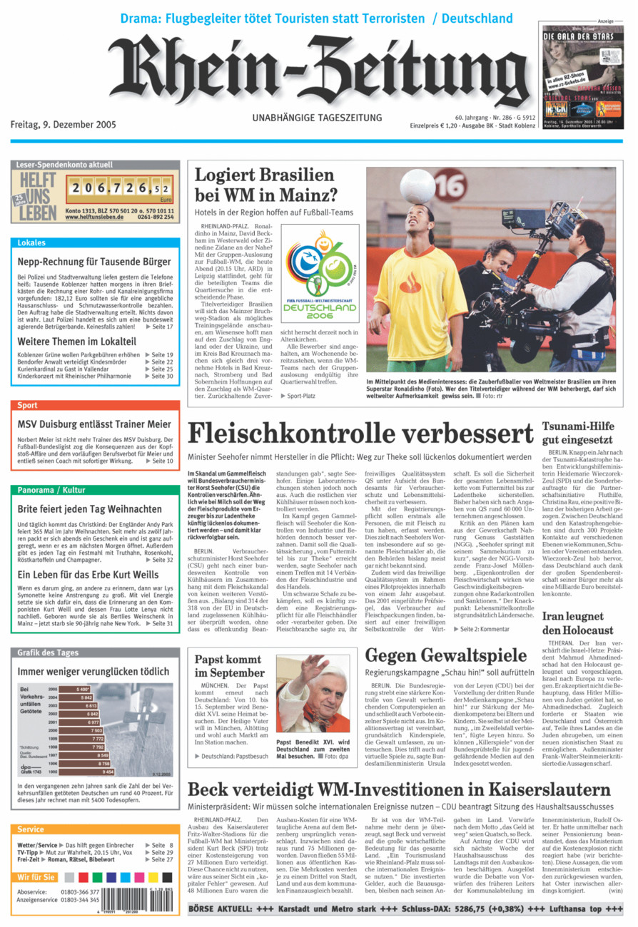 Rhein-Zeitung Koblenz & Region vom Freitag, 09.12.2005