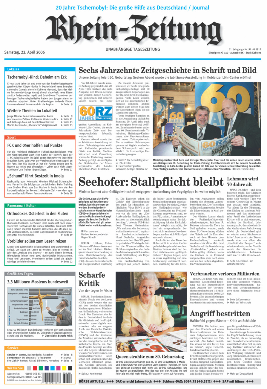 Rhein-Zeitung Koblenz & Region vom Samstag, 22.04.2006
