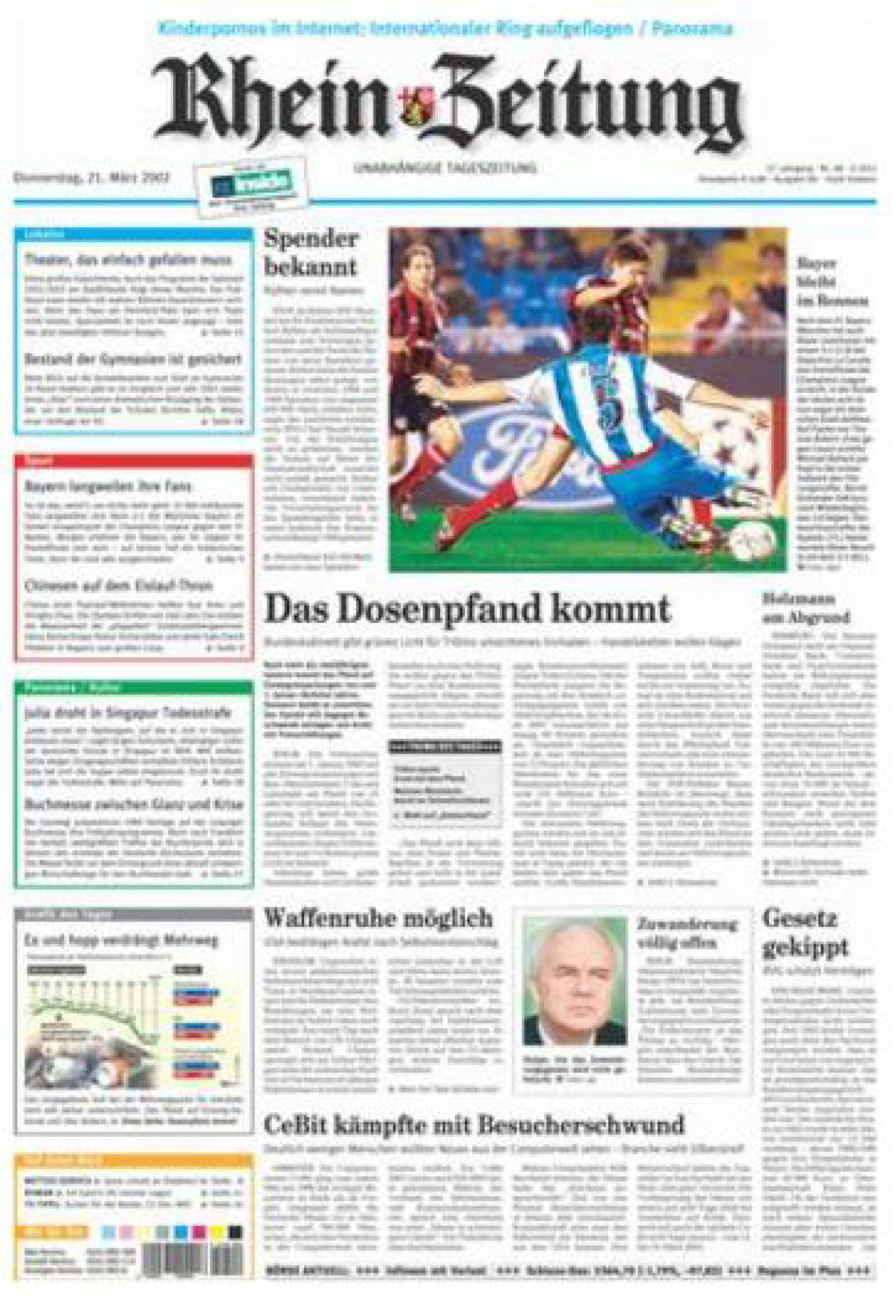 Rhein-Zeitung Koblenz & Region vom Donnerstag, 21.03.2002