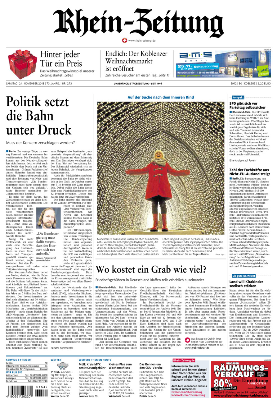 Rhein-Zeitung Koblenz & Region vom Samstag, 24.11.2018