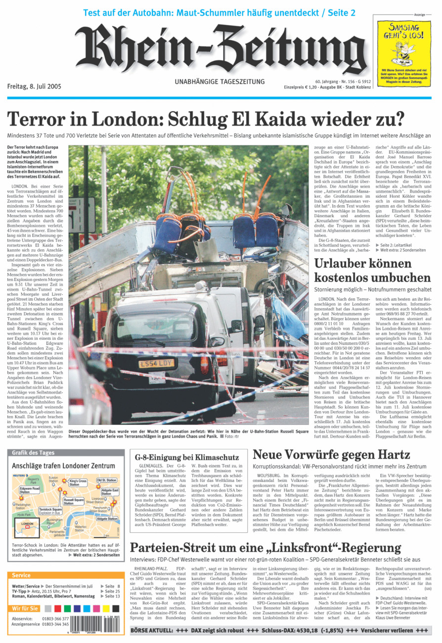 Rhein-Zeitung Koblenz & Region vom Freitag, 08.07.2005