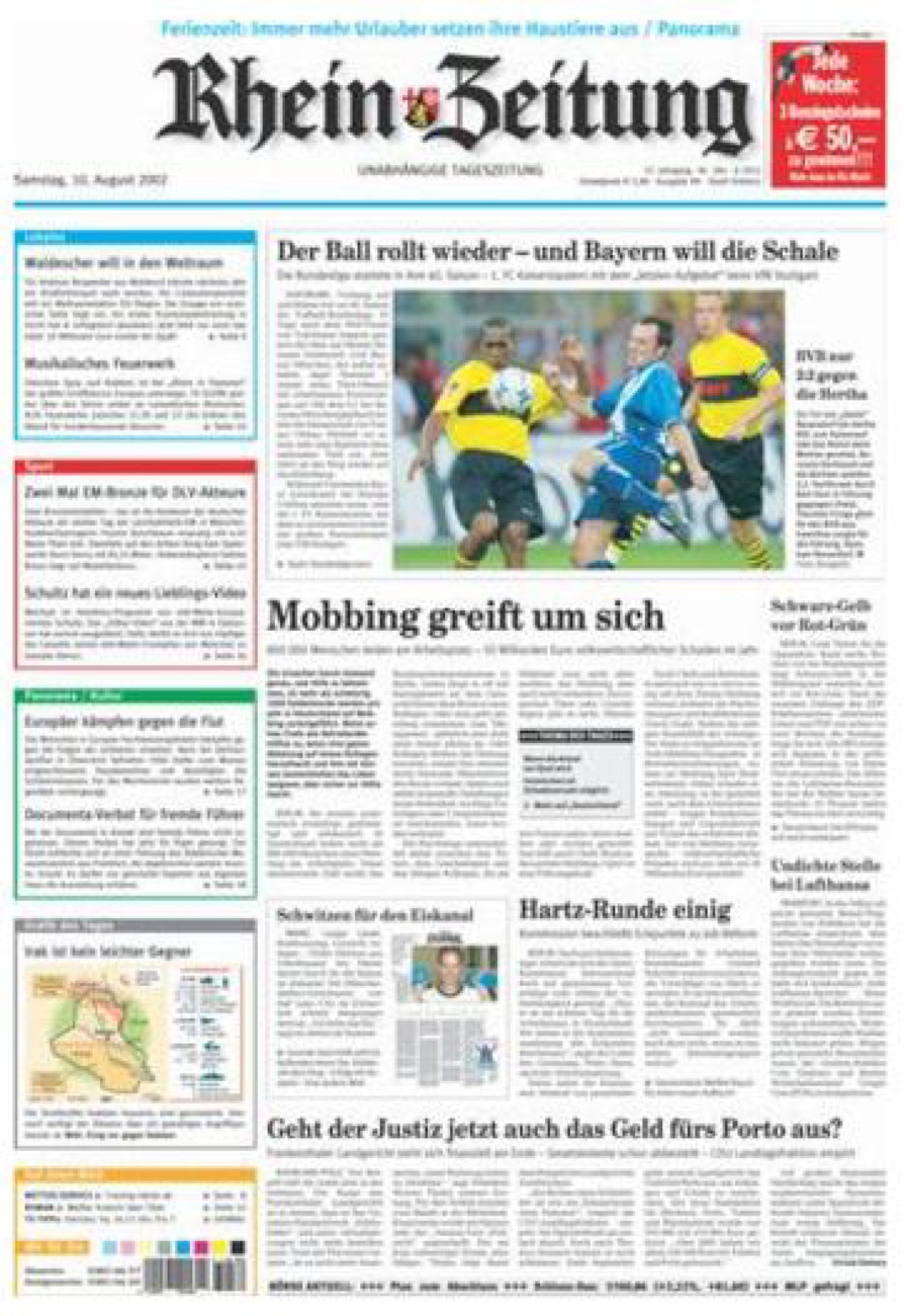 Rhein-Zeitung Koblenz & Region vom Samstag, 10.08.2002