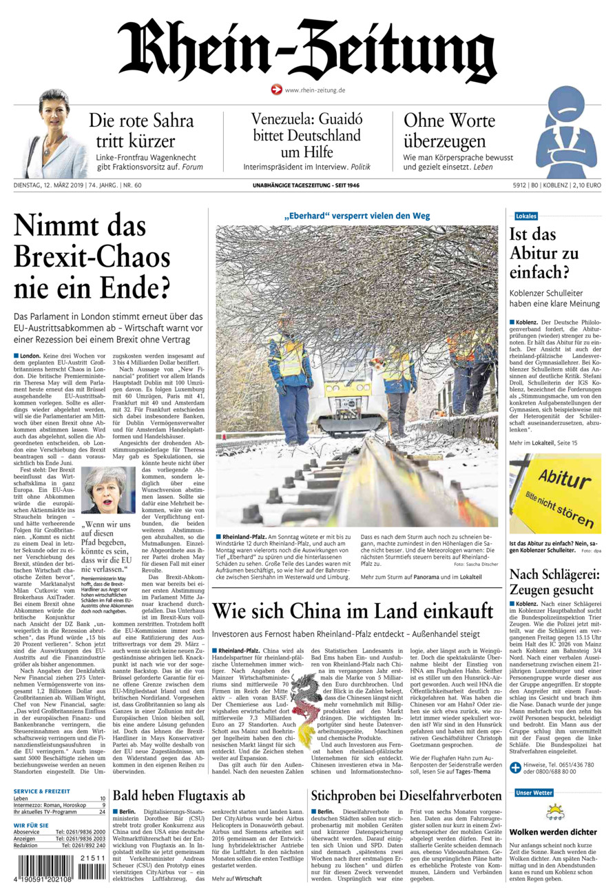 Rhein-Zeitung Koblenz & Region vom Dienstag, 12.03.2019