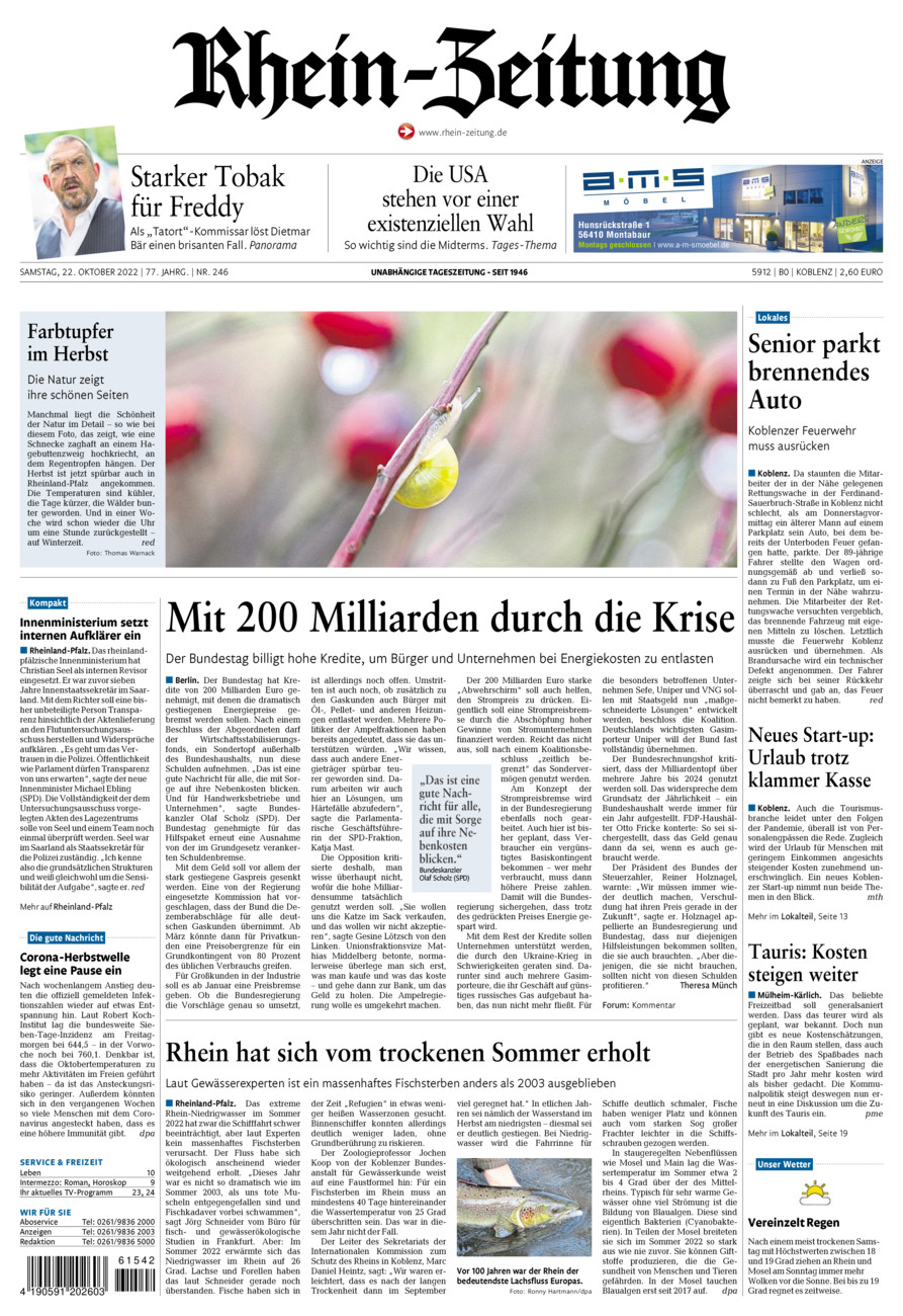 Rhein-Zeitung Koblenz & Region vom Samstag, 22.10.2022