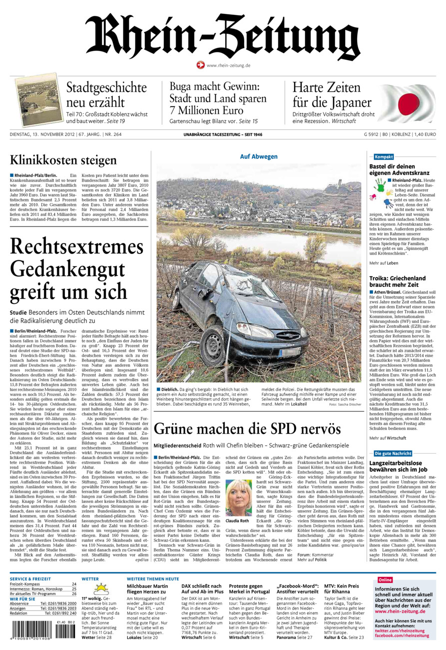 Rhein-Zeitung Koblenz & Region vom Dienstag, 13.11.2012