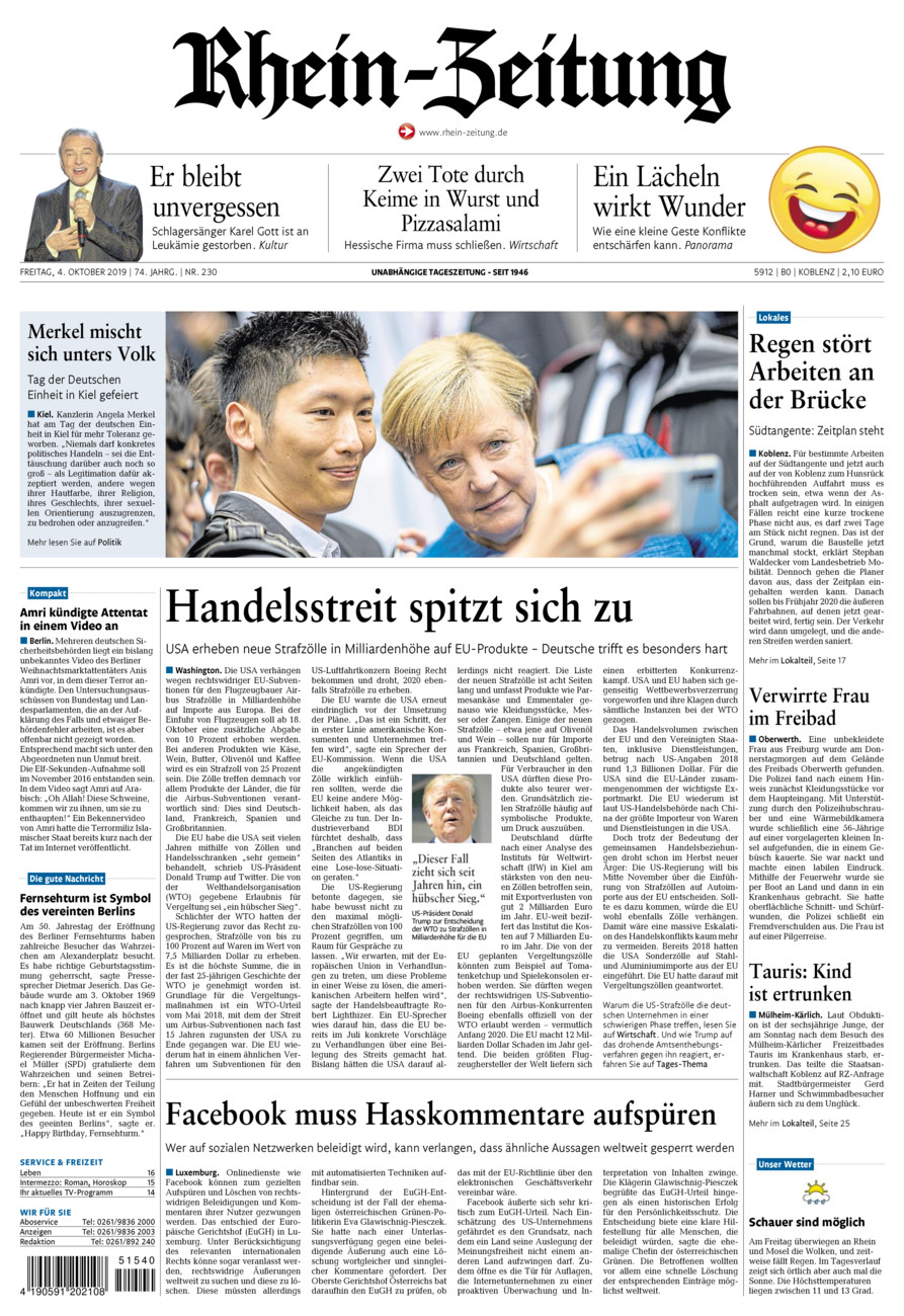 Rhein-Zeitung Koblenz & Region vom Freitag, 04.10.2019