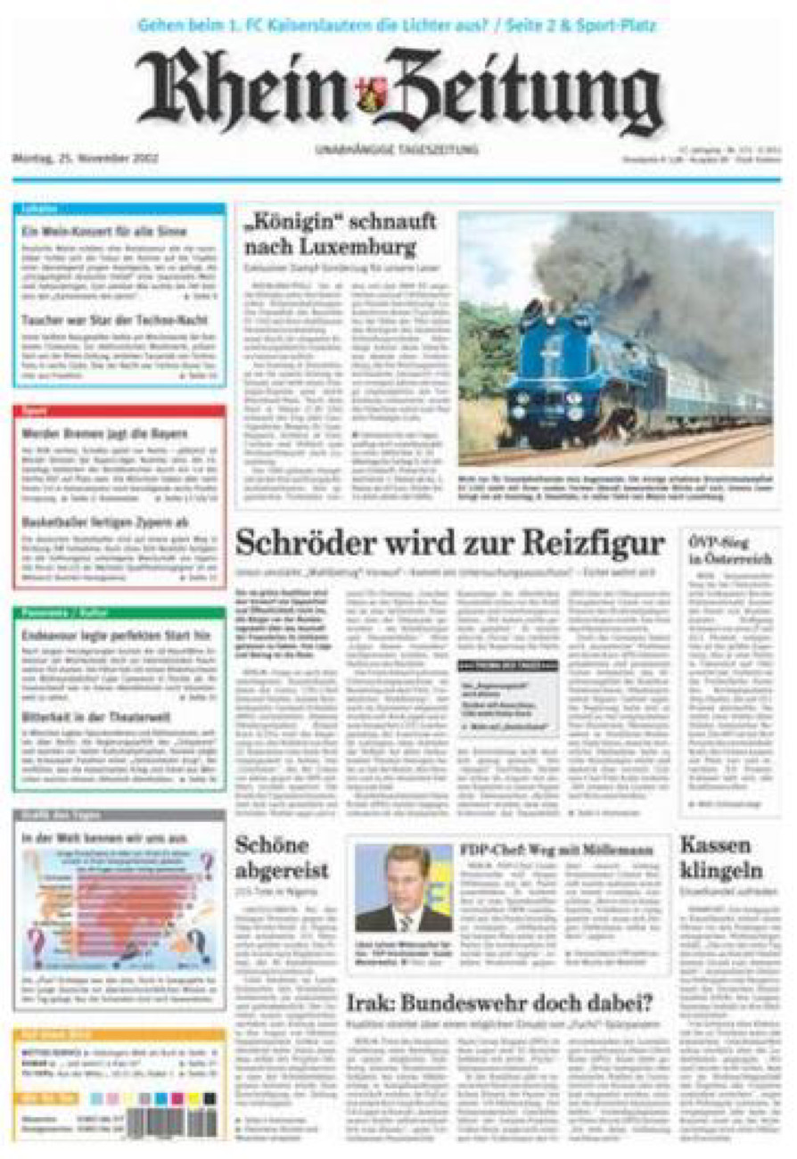 Rhein-Zeitung Koblenz & Region vom Montag, 25.11.2002