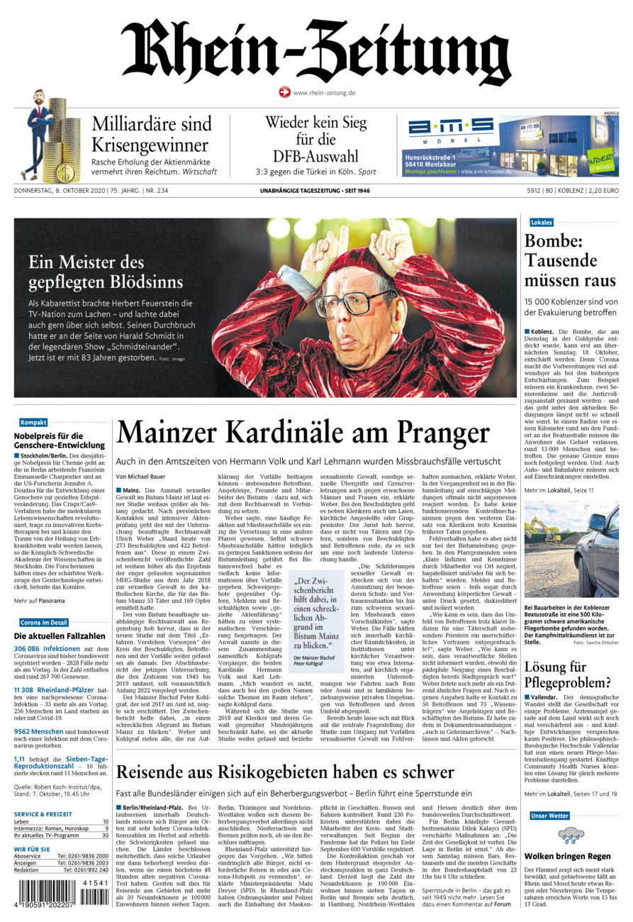 Rhein-Zeitung Koblenz & Region vom Donnerstag, 08.10.2020