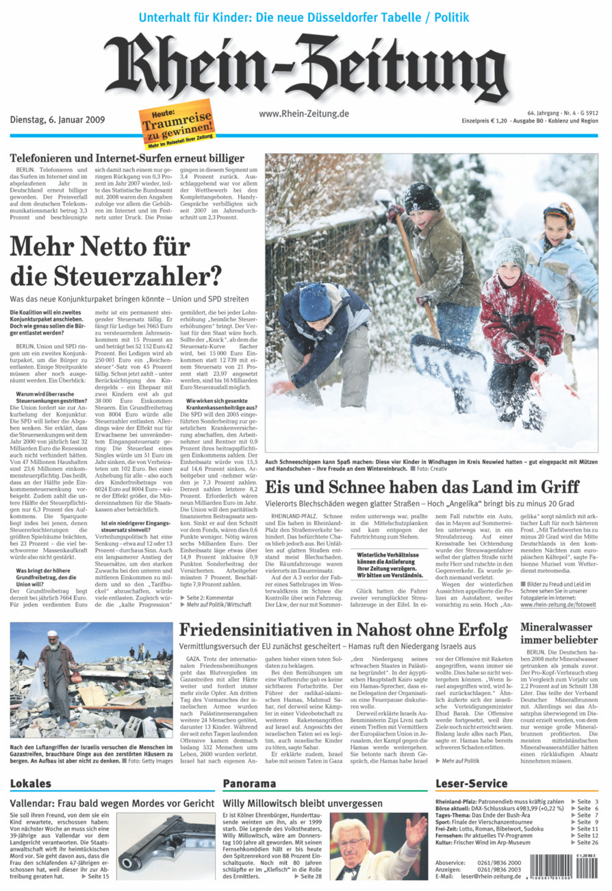 Rhein-Zeitung Koblenz & Region vom Dienstag, 06.01.2009