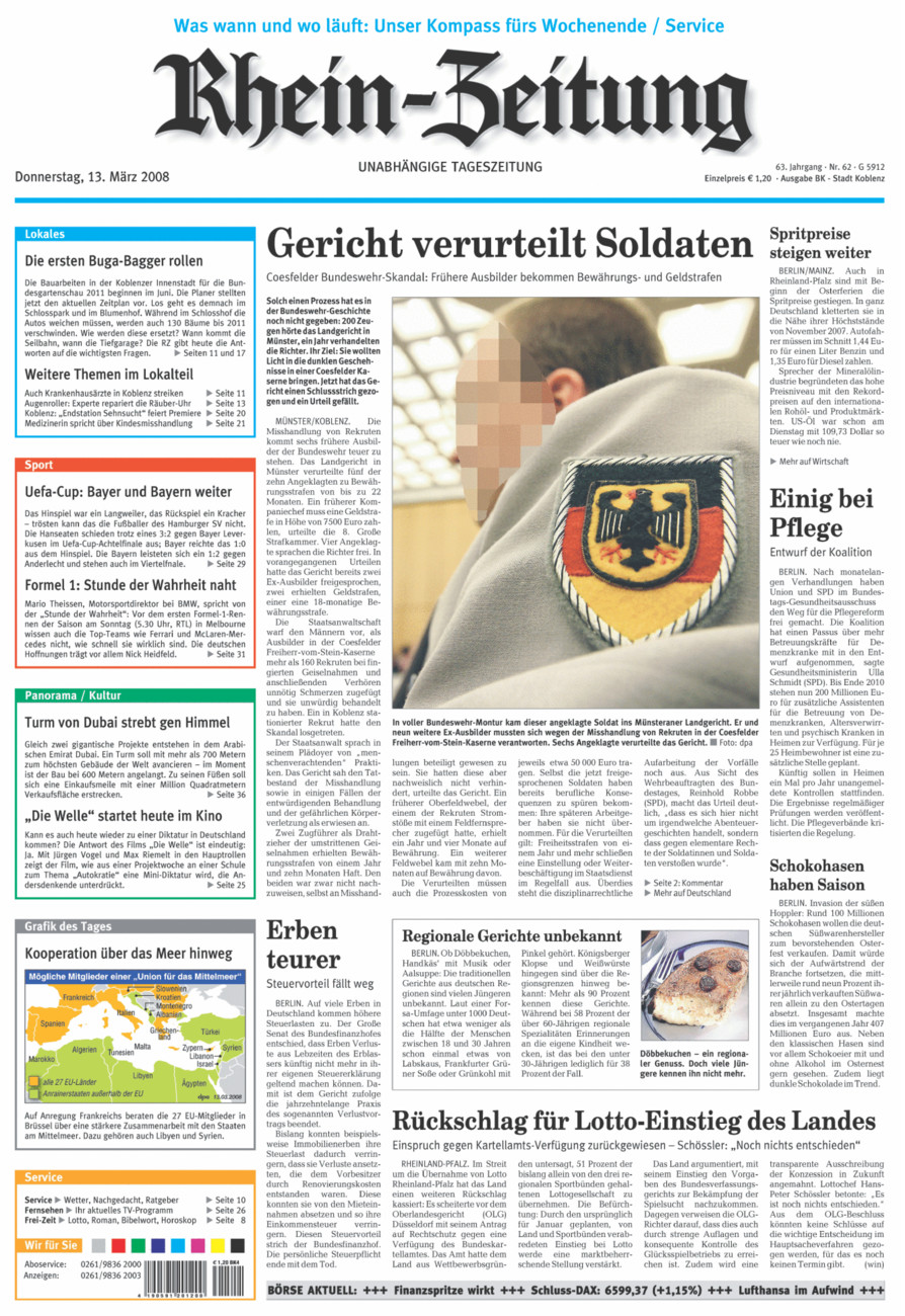 Rhein-Zeitung Koblenz & Region vom Donnerstag, 13.03.2008