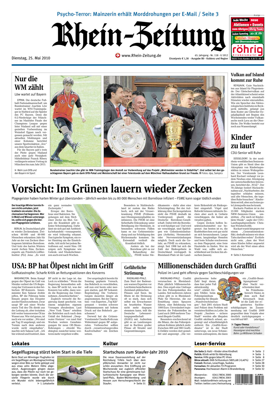 Rhein-Zeitung Koblenz & Region vom Dienstag, 25.05.2010