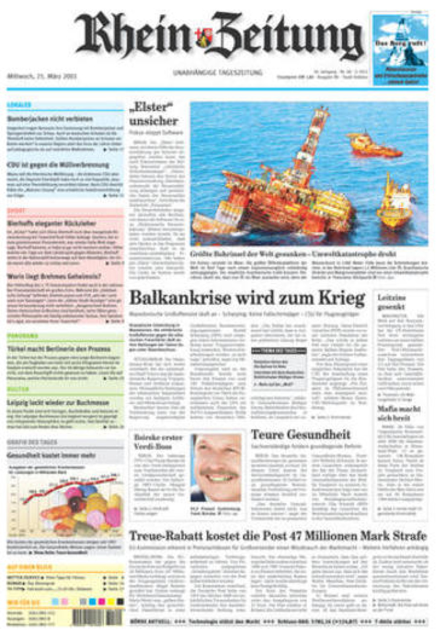Rhein-Zeitung Koblenz & Region vom Mittwoch, 21.03.2001
