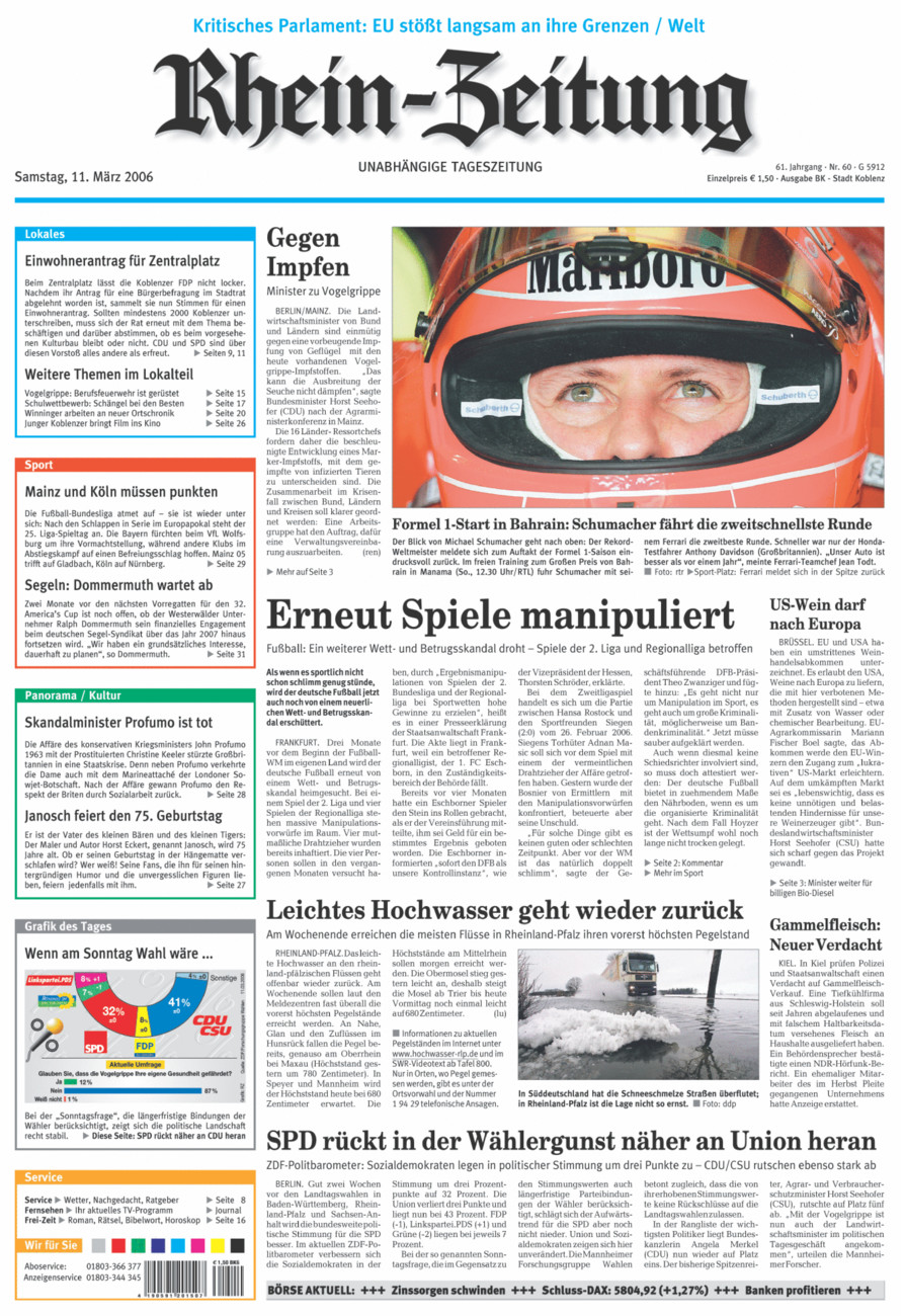 Rhein-Zeitung Koblenz & Region vom Samstag, 11.03.2006