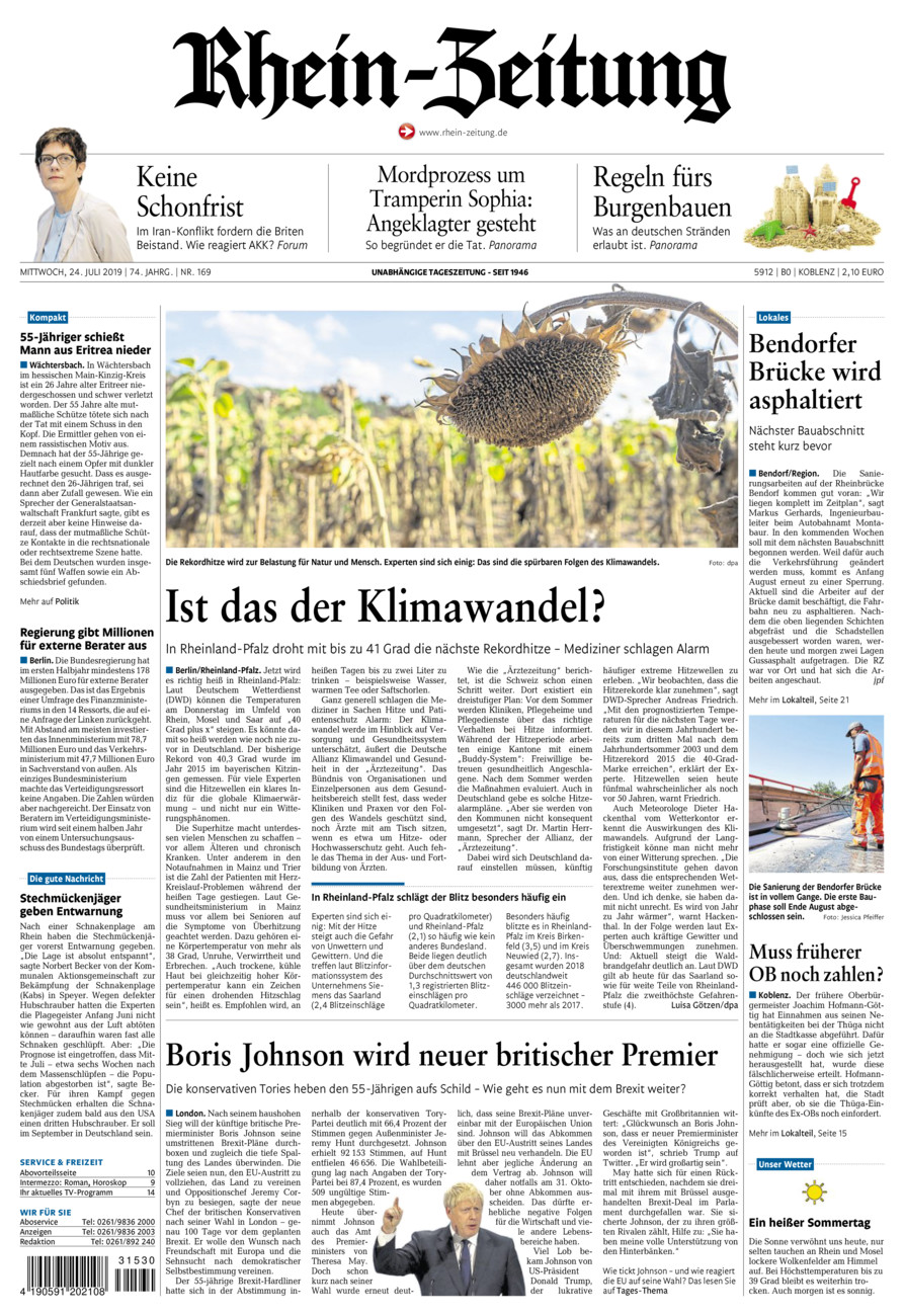 Rhein-Zeitung Koblenz & Region vom Mittwoch, 24.07.2019