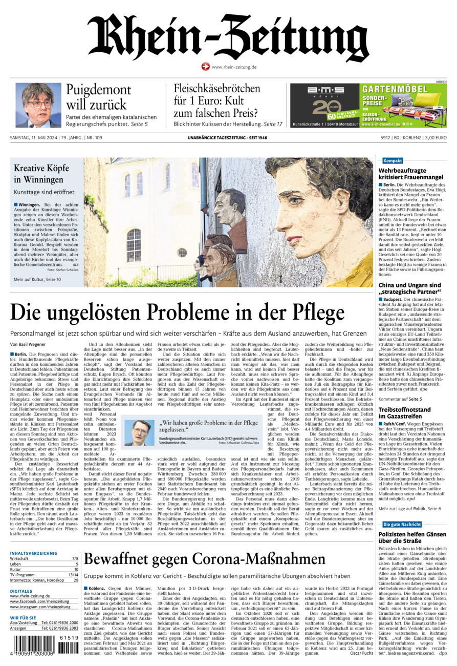 Rhein-Zeitung Koblenz & Region vom Samstag, 11.05.2024