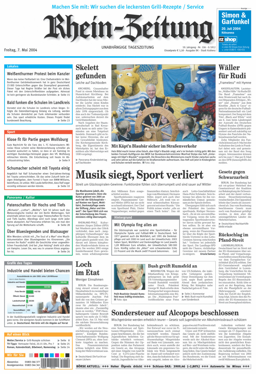 Rhein-Zeitung Koblenz & Region vom Freitag, 07.05.2004