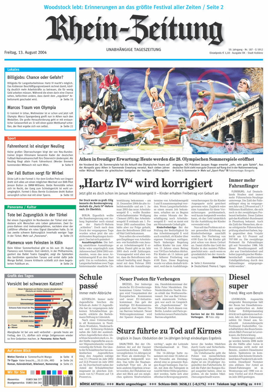 Rhein-Zeitung Koblenz & Region vom Freitag, 13.08.2004