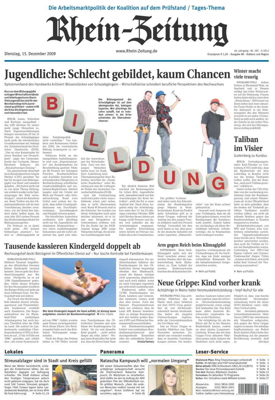 Rhein-Zeitung Koblenz & Region vom Dienstag, 15.12.2009